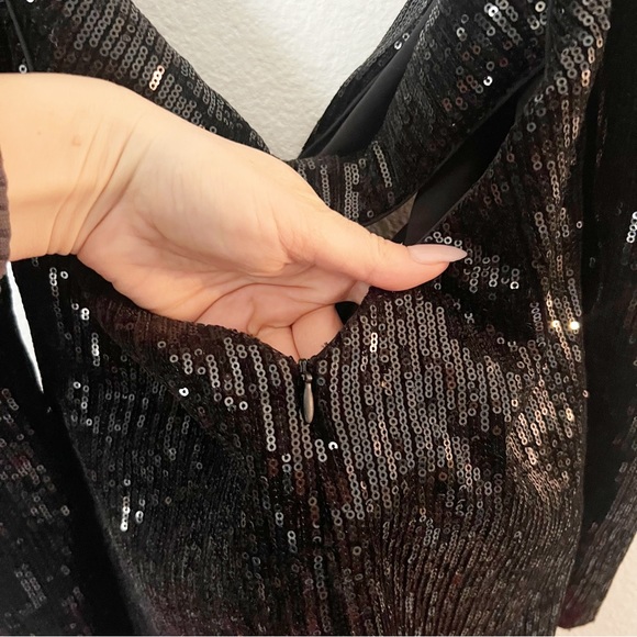 NWOT Michael Costello x Revolve Adrianna Black Sequin Mini Dress - Picture 8 of 9